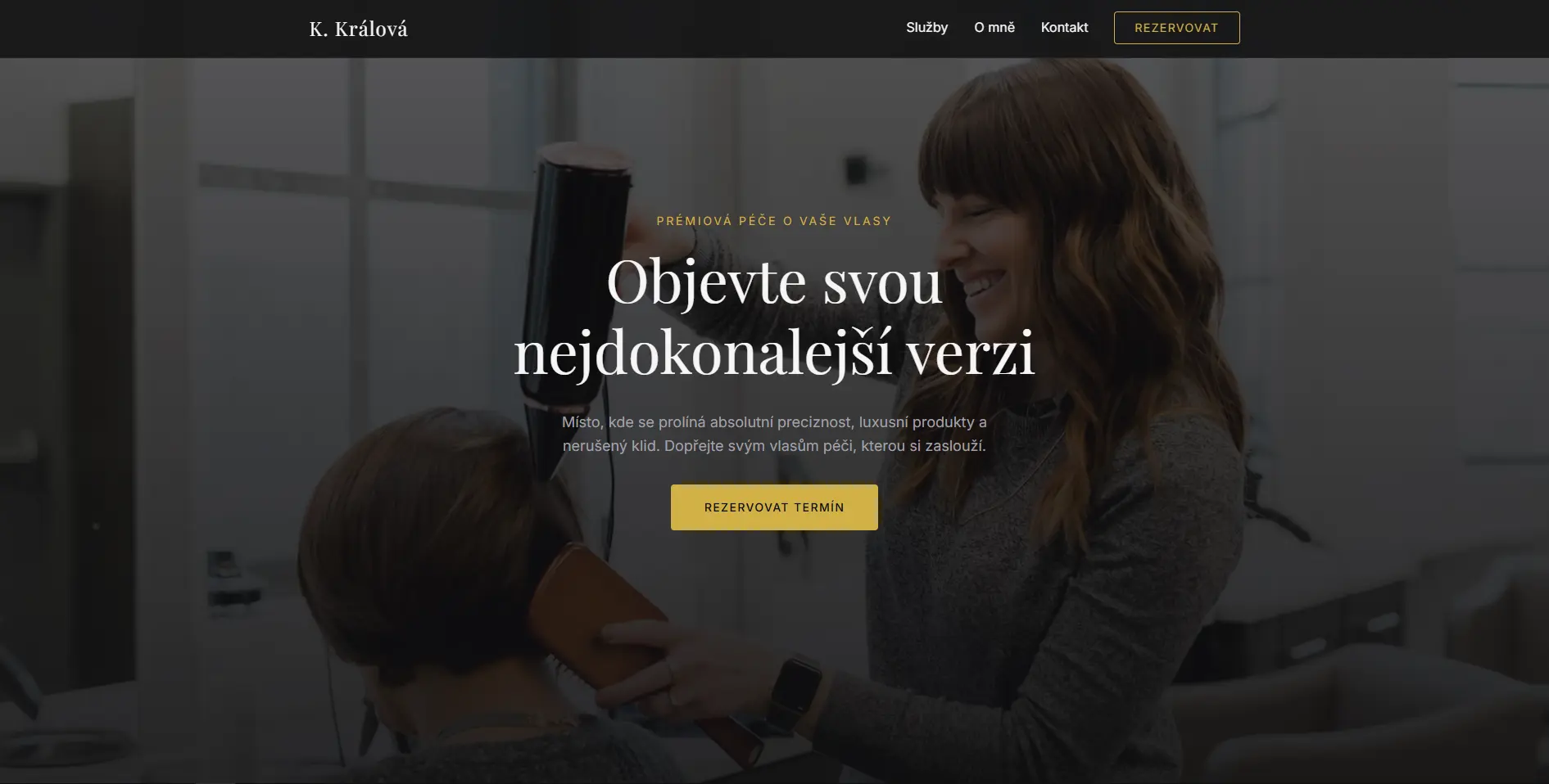 Modernizovaný web kadeřnictví Kateřina Králová – po redesignu
